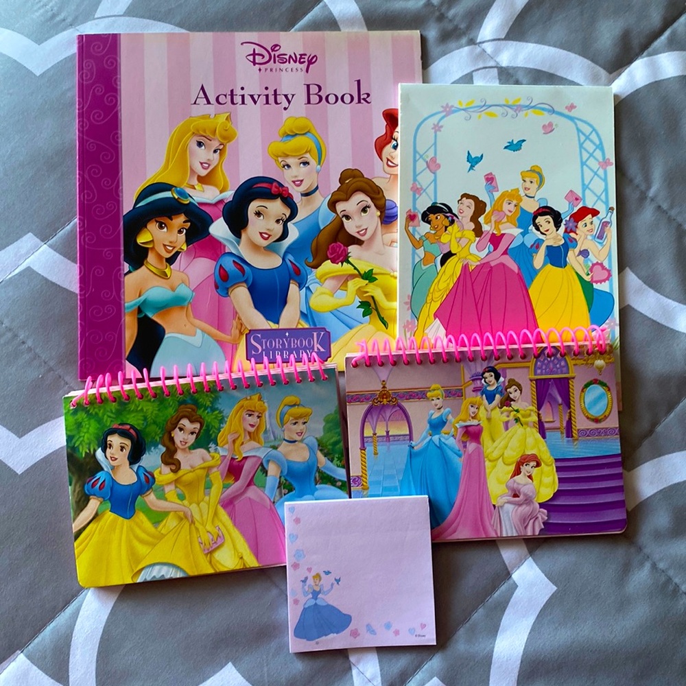 NEW Lot of Disney Princess Notepads, sticky notes & an Activity Book